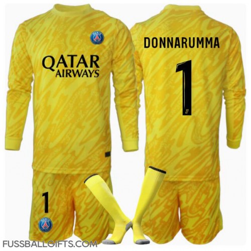 Paris Saint-Germain Gianluigi Donnarumma #1 Torwart Fußballbekleidung 3rd trikot Kinder 2024-25 Langarm (+ kurze hosen)